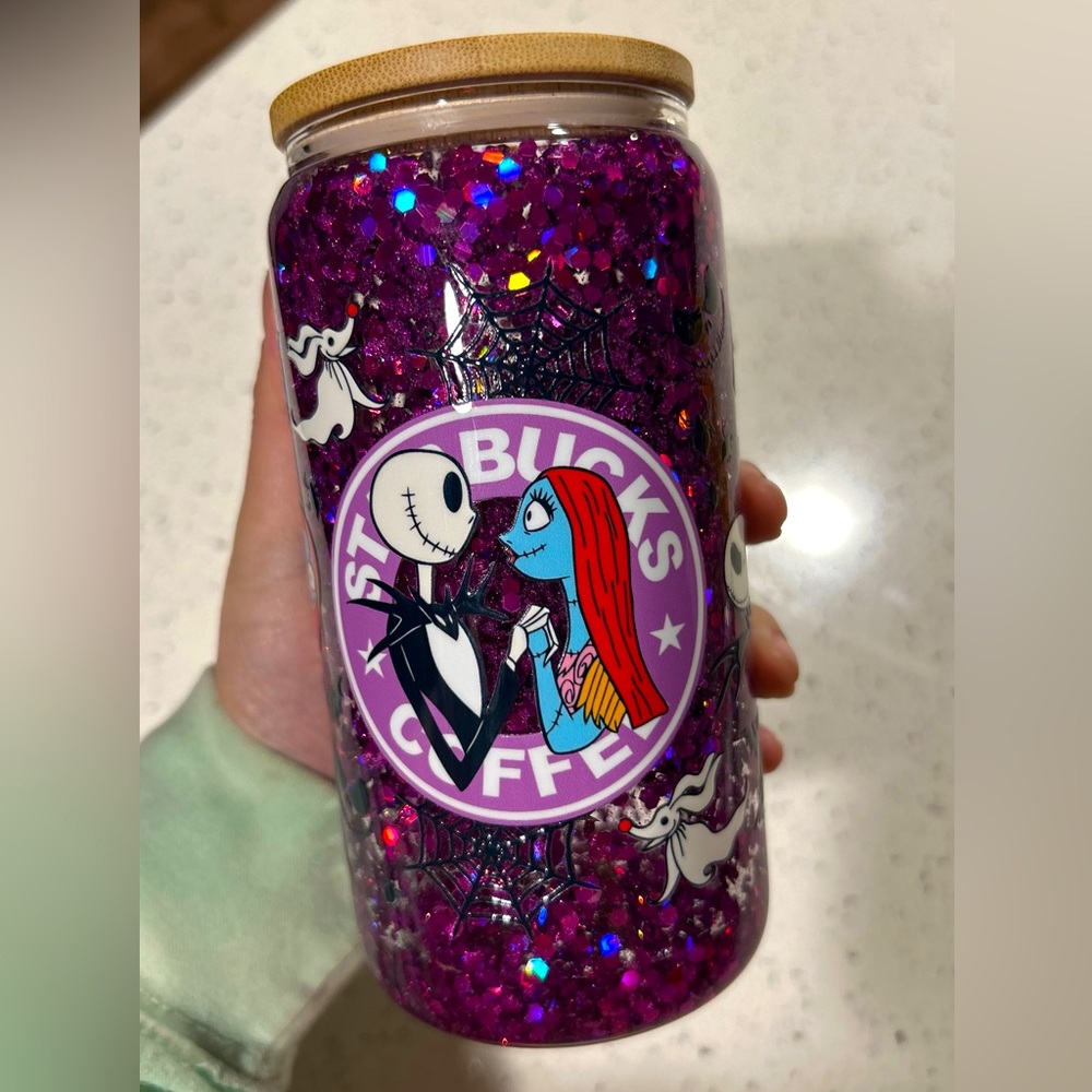 Nightmare Before Christmas  snow globe glass can